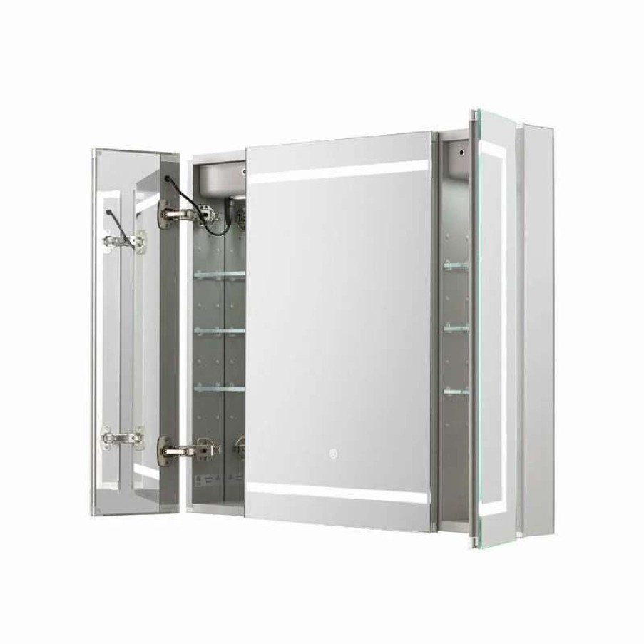 Bathroom Accessories * | Top 10 Aquadom Royale Plus Led Medicine Cabinet Defogger Interior Light 36 X30 X5