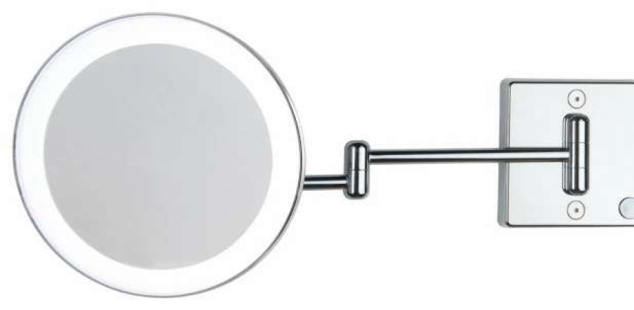 Bathroom Accessories * | Best Pirce Ws Bath Collections Discolo Led 36-2 3X Magnifying Circular Polished Chrome