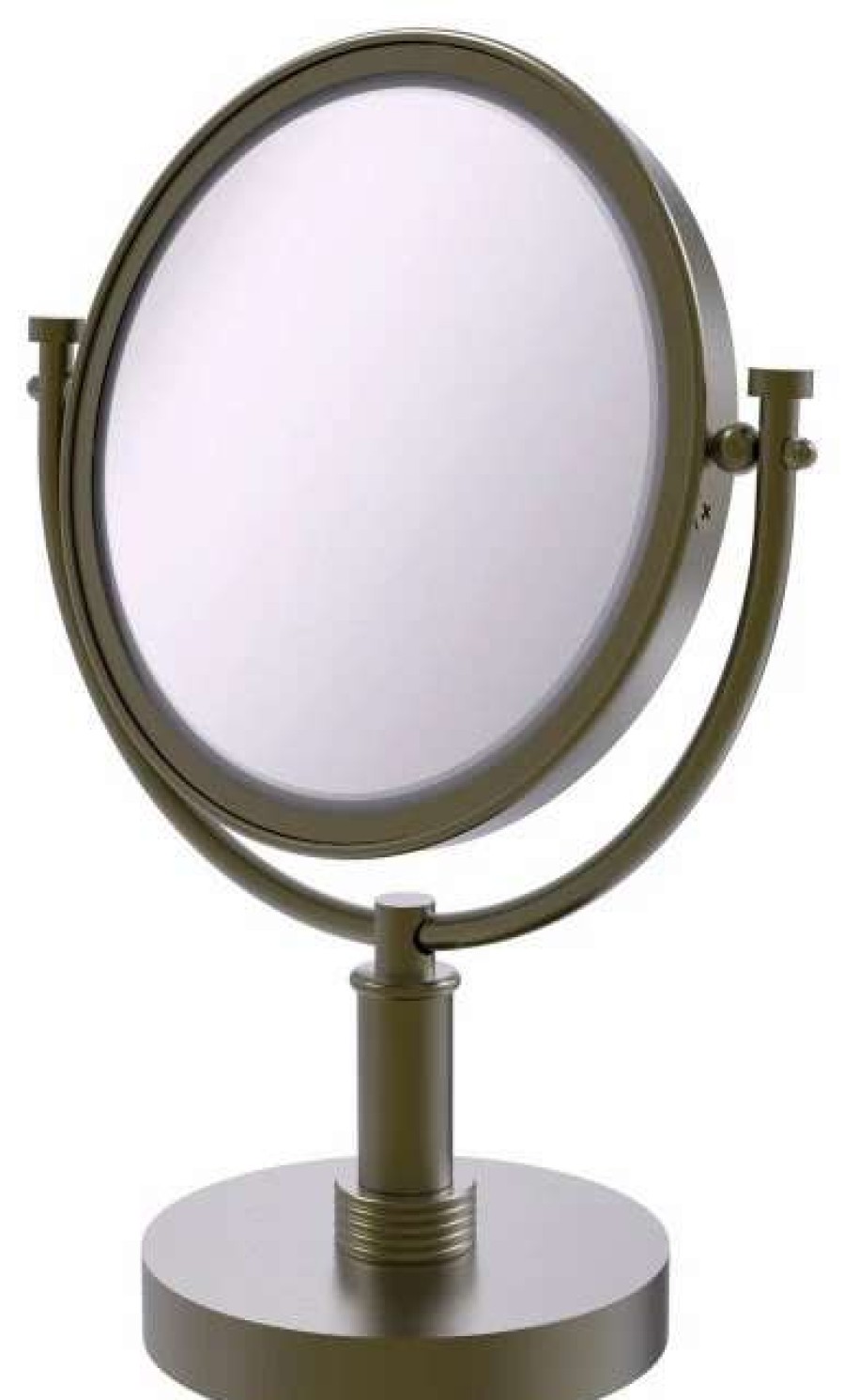 Bathroom Accessories * | Buy Allied Brass 8 Vanity Top Make-Up Mirror 3Xmagnification, Antique Brass