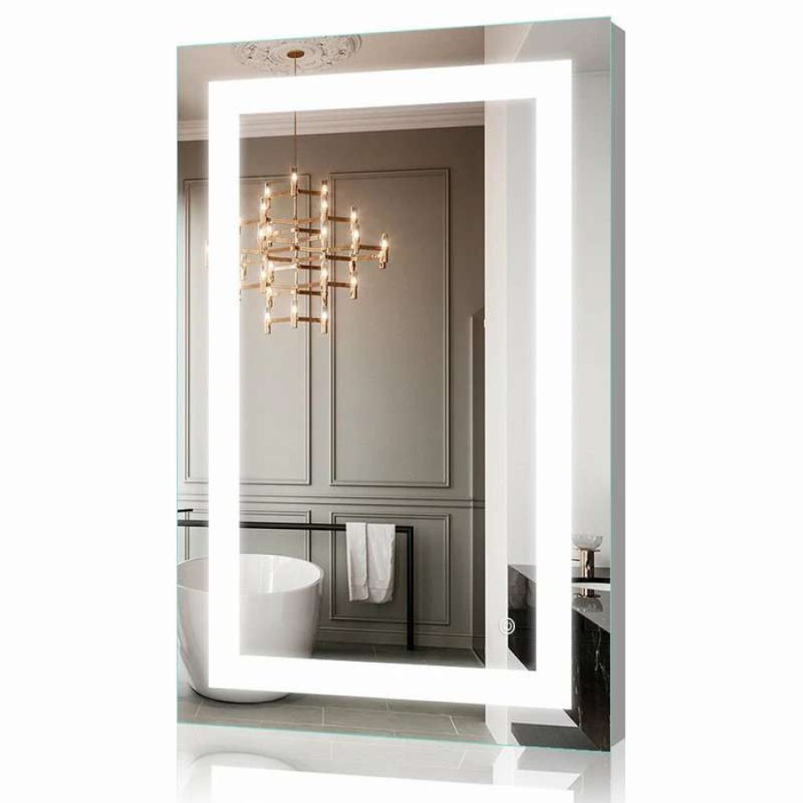 Bathroom Accessories * | Discount Kiva Rhyme Led Lighted Bathroom Mirror With Dimmer, Vertical&Horizontal Wall Mounted Mirror