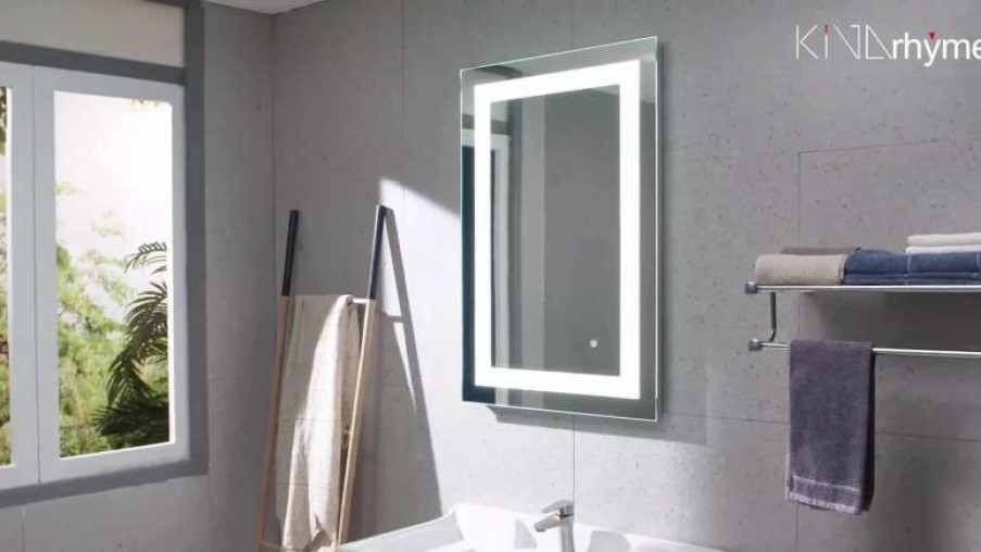 Bathroom Accessories * | Discount Kiva Rhyme Led Lighted Bathroom Mirror With Dimmer, Vertical&Horizontal Wall Mounted Mirror