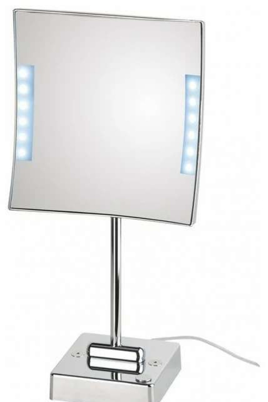 Bathroom Accessories * | Discount Ws Bath Collections Quadrololed 62-1 Lighted Magnifying Mirror 3X