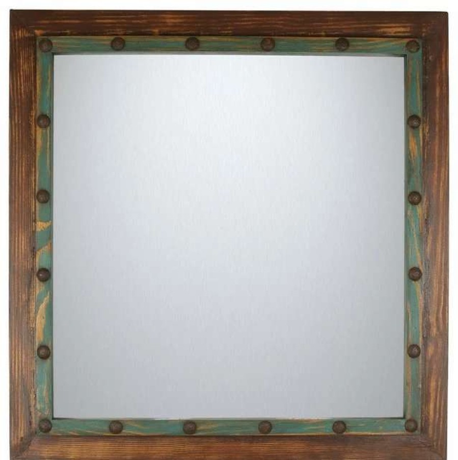 Bathroom Accessories * | Discount Mexican Imports Rustic Mirror, Blue Sierra Vanity Accent Mirror-30 30 Inches