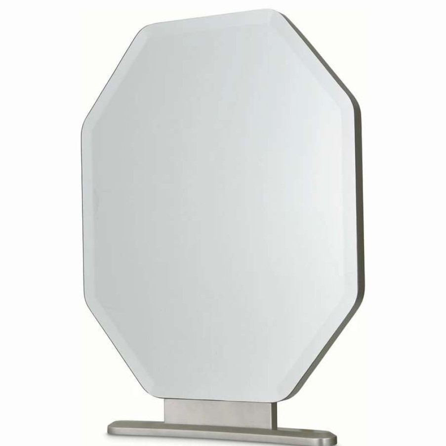 Bathroom Accessories * | Brand New Michael Amini Lanterna Vanity Mirror, Silver Mist