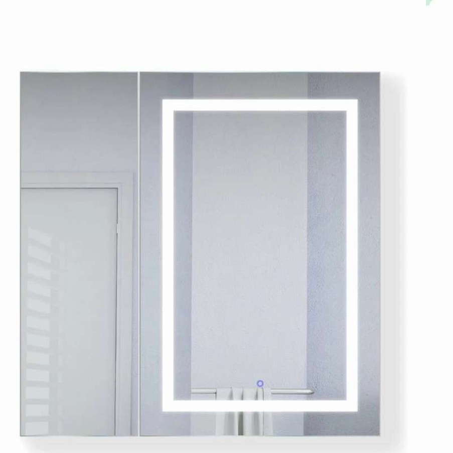 Bathroom Accessories * | Best Reviews Of Krugg Reflections 36 X36 Led Medicine Cabinet, Dimmer/Defog, Makeup Mirror, And Usb, Right Light