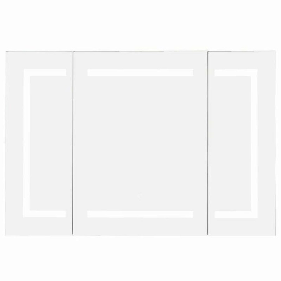 Bathroom Accessories * | Buy Vinnova Rectangular Frameless Lighted Medicine Cabinet Wall Mounted Mirror, 48Inch