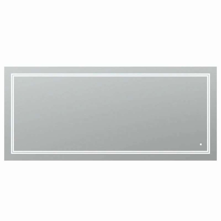 Bathroom Accessories * | Best Reviews Of Aquadom Soho Led Lighted Bathroom Fog Free Dimmable Mirror 60 X30 X1