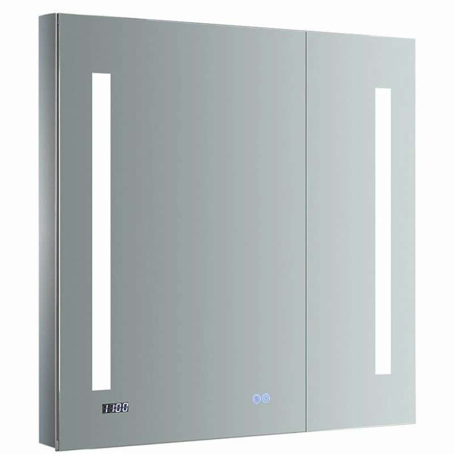 Bathroom Accessories * | Wholesale Fresca Tiempo Bathroom Medicine Cabinet With Led Lighting, 30 X30