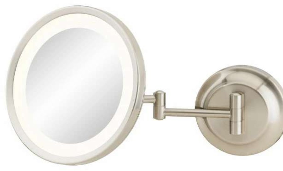 Bathroom Accessories * | Wholesale Aptations 944-2 Kimball And Young Single-Sided Led Round Arm Wall Mirror Hardwired, Brus