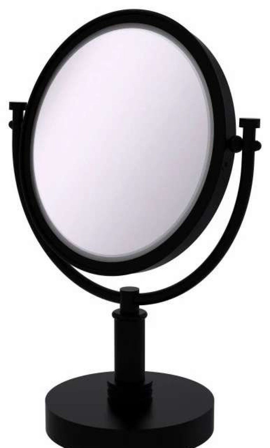 Bathroom Accessories * | Buy Allied Brass 8 Vanity Top Make-Up Mirror 4Xmagnification, Matte Black