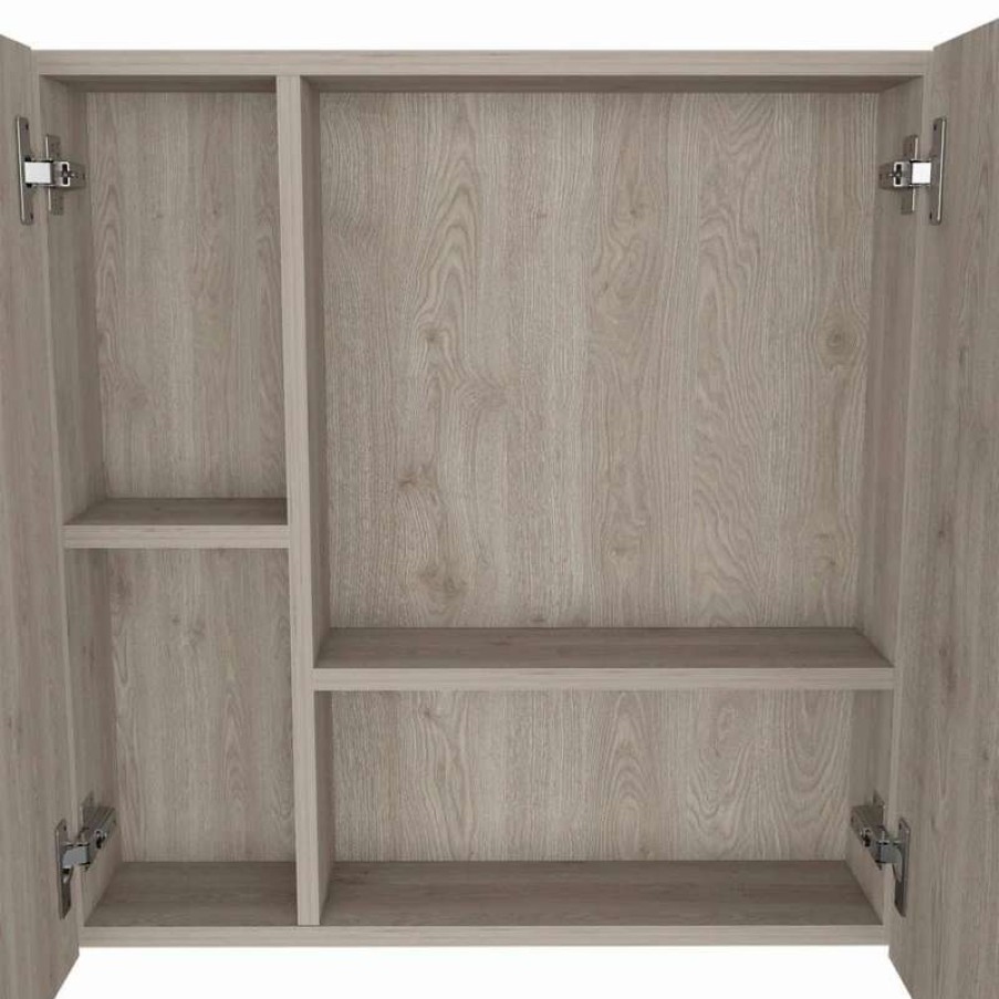 Bathroom Accessories * | Buy Fm Furniture Kenya Medicine Cabinet, Light Gray