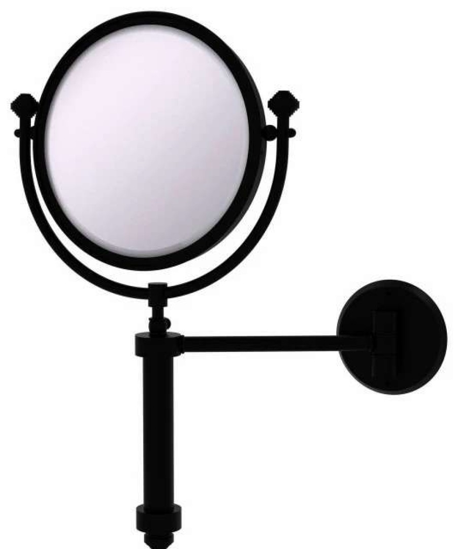 Bathroom Accessories * | Cheap Allied Brass Southbeach Wall Mounted Make-Up Mirror 8 Diameter, 2Xmagnification, Matte Black