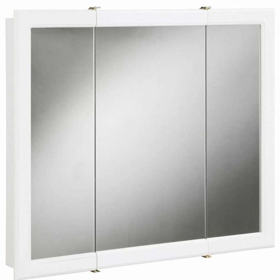 Bathroom Accessories * | Flash Sale Design House 531459 48 Framed Triple Door Mirrored Medicine White