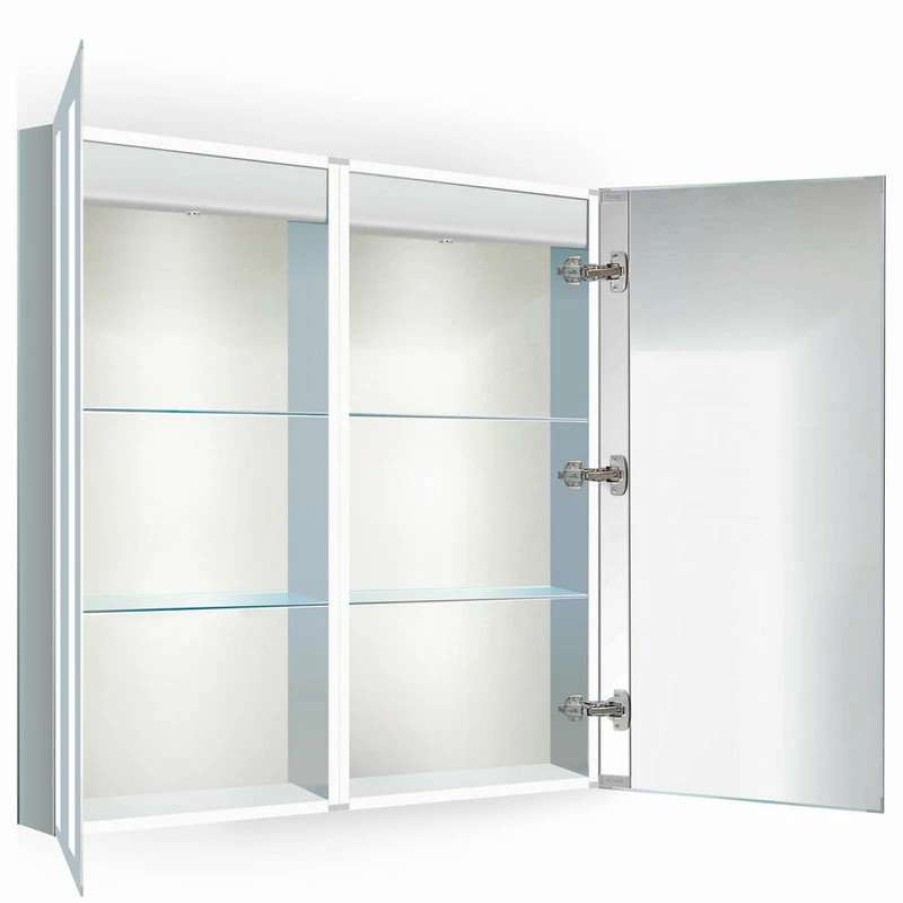 Bathroom Accessories * | Hot Sale Krugg Reflections 30 X 30 Led Medicine Cabinet With Defog, Dimmer