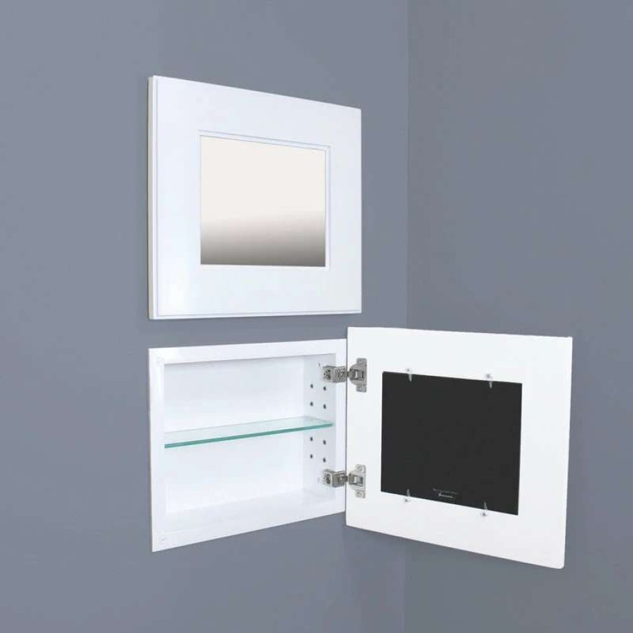 Bathroom Accessories * | Top 10 Fox Hollow Furnishings 14 11 Landscape Mirrored Medicine Cabinet, Shaker White