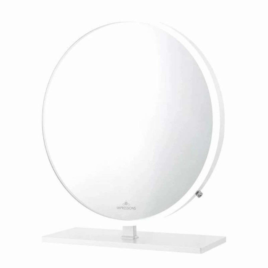 Bathroom Accessories * | Promo Impressions Vanity Company Monarch Plus Vanity Mirror, White, Led Strip Light