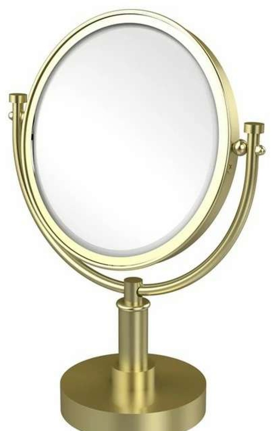 Bathroom Accessories * | Cheapest Allied Brass Dm-4/4X-Sbr 8 Vanity Top Make-Up Mirror 4X Magnification, Satin Brass