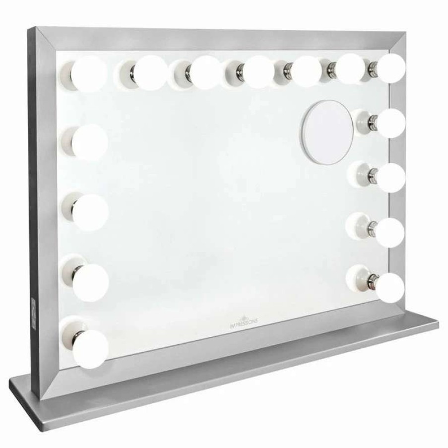 Bathroom Accessories * | Best Sale Impressions Vanity Company Starlight Pro Vanity Mirror, Silver, Non-Bluetooth