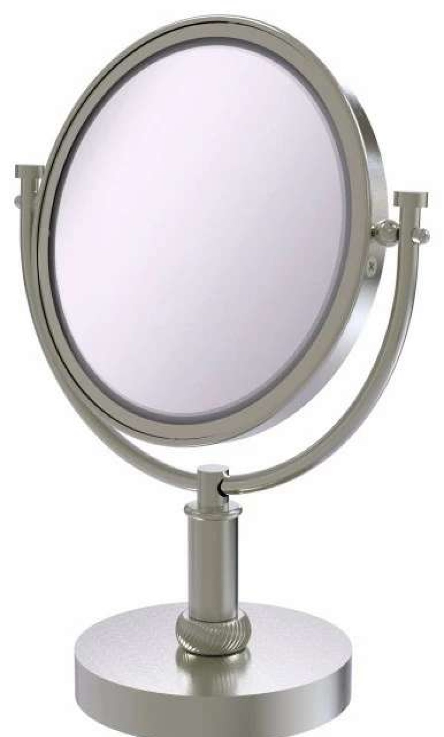 Bathroom Accessories * | Cheapest Allied Brass 8 Vanity Top Make-Up Mirror 4Xmagnification, Satin Nickel