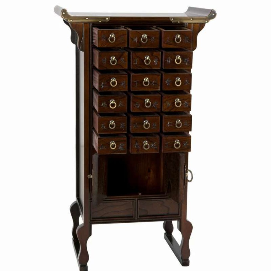 Bathroom Accessories * | Cheapest Oriental Furniture Korean Style 18 Drawer Herbal Medicine Chest