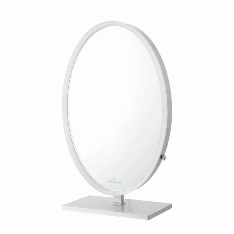 Bathroom Accessories * | Brand New Impressions Vanity Company Heiress Plus Vanity Mirror, Silver, Led Strip Light