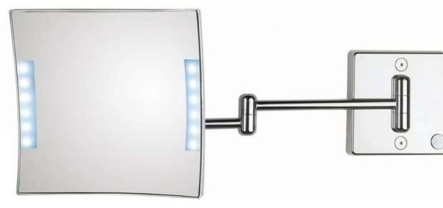 Bathroom Accessories * | Buy Ws Bath Collections Quadrololed 61-2 Lighted Magnifying Mirror 3X