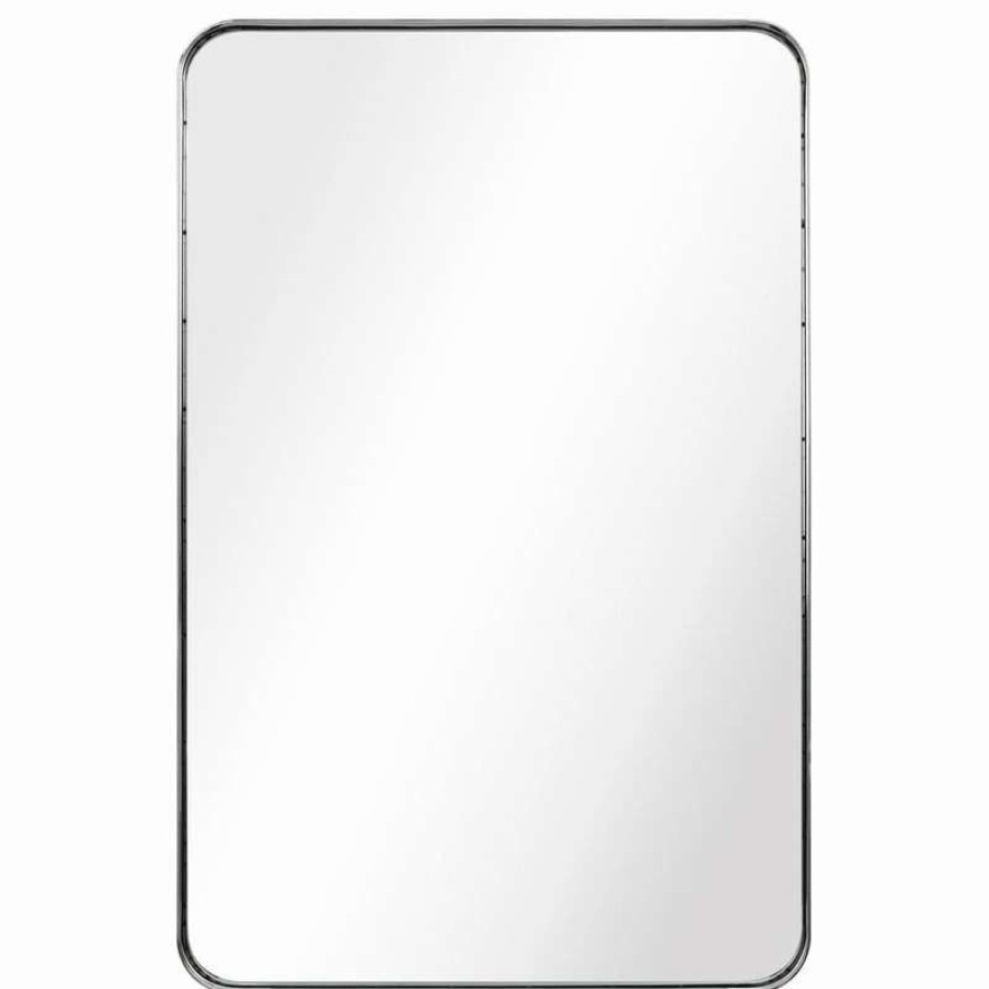 Bathroom Accessories * | Cheapest Empire Art Direct Ultra Stainless Steel Rectangular Wall Mirror, Silver, 24 X36 , Polished