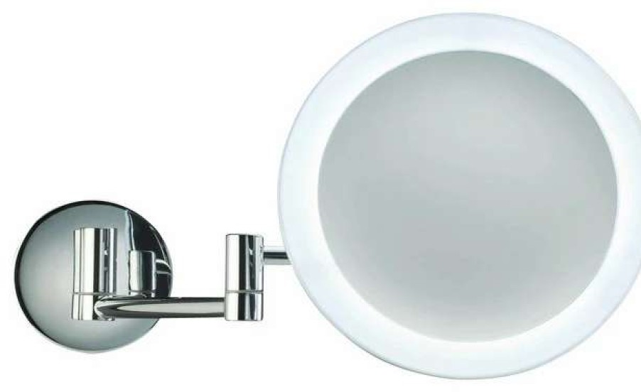 Bathroom Accessories * | Coupon Modo Bath Smile 304 Magnifying Mirror Illuminated In Chrome 5X