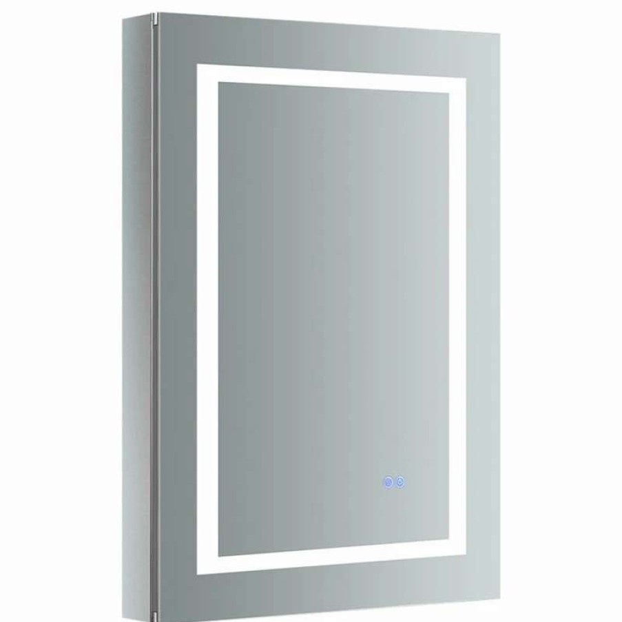 Bathroom Accessories * | Best Sale Fresca Spazio Bathroom Medicine Cabinet With Led Lighting And Defogger, 24 X36