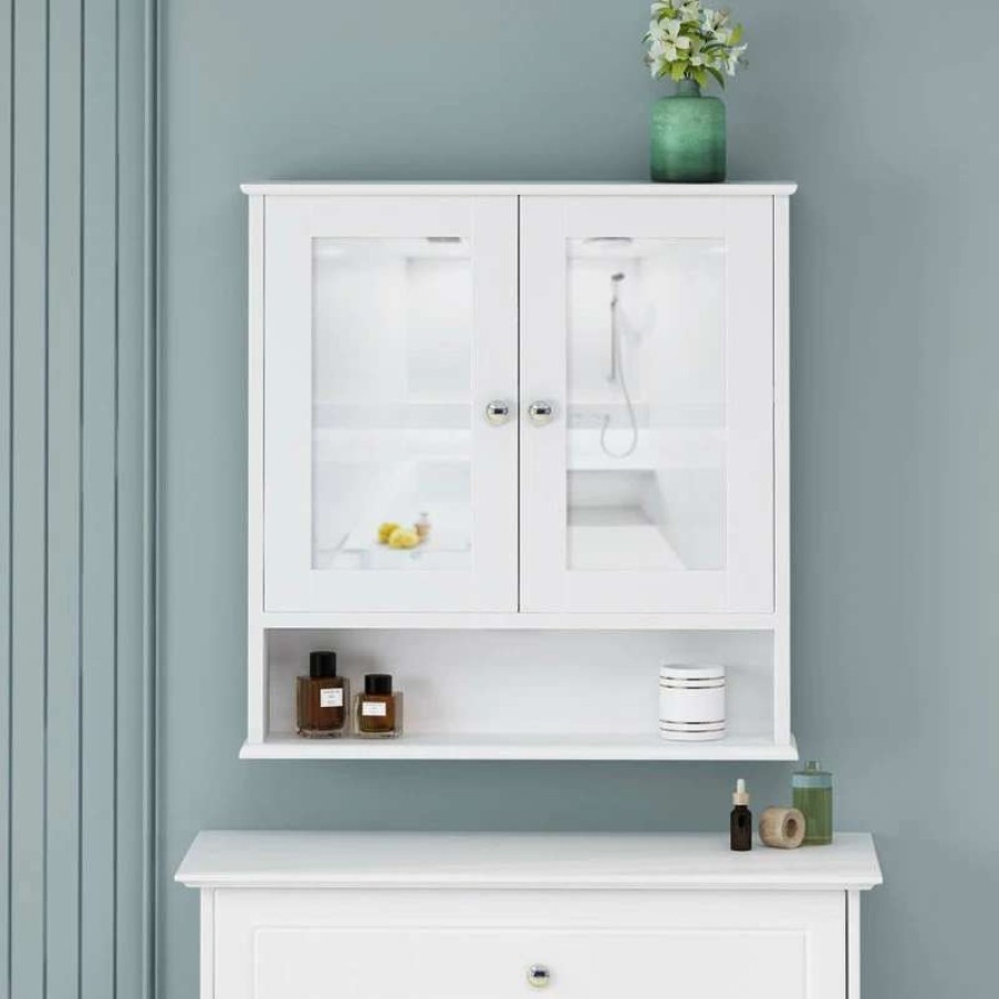 Bathroom Accessories * | Budget Gdfstudio Samantha Modern 2 Door Medicine Cabinet With Mirrors