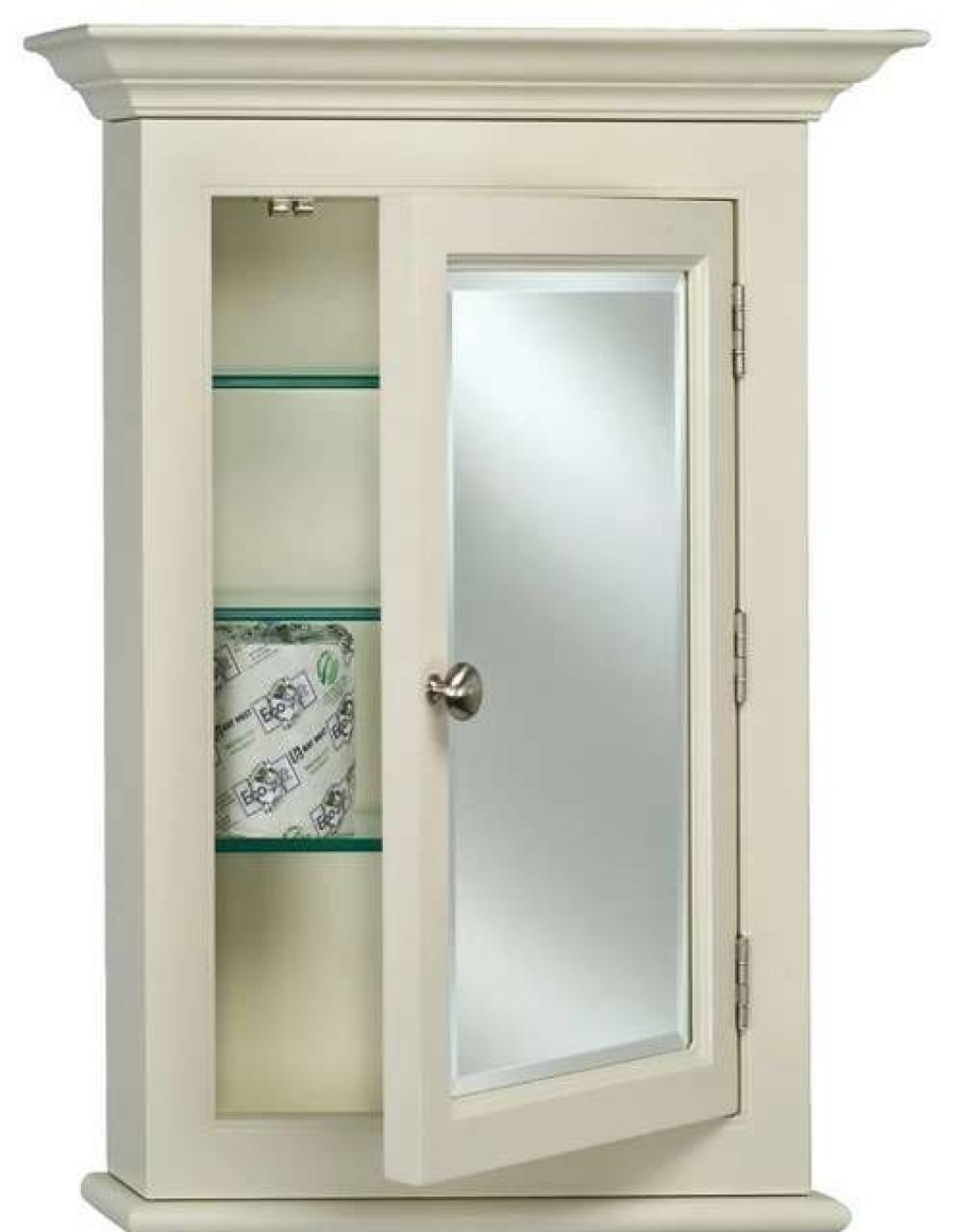 Bathroom Accessories * | Coupon Afina Corporation Wilshire Ii 7 Deep Semi Recessed Medicine Cabinet With Crown Moulding, 22 X27