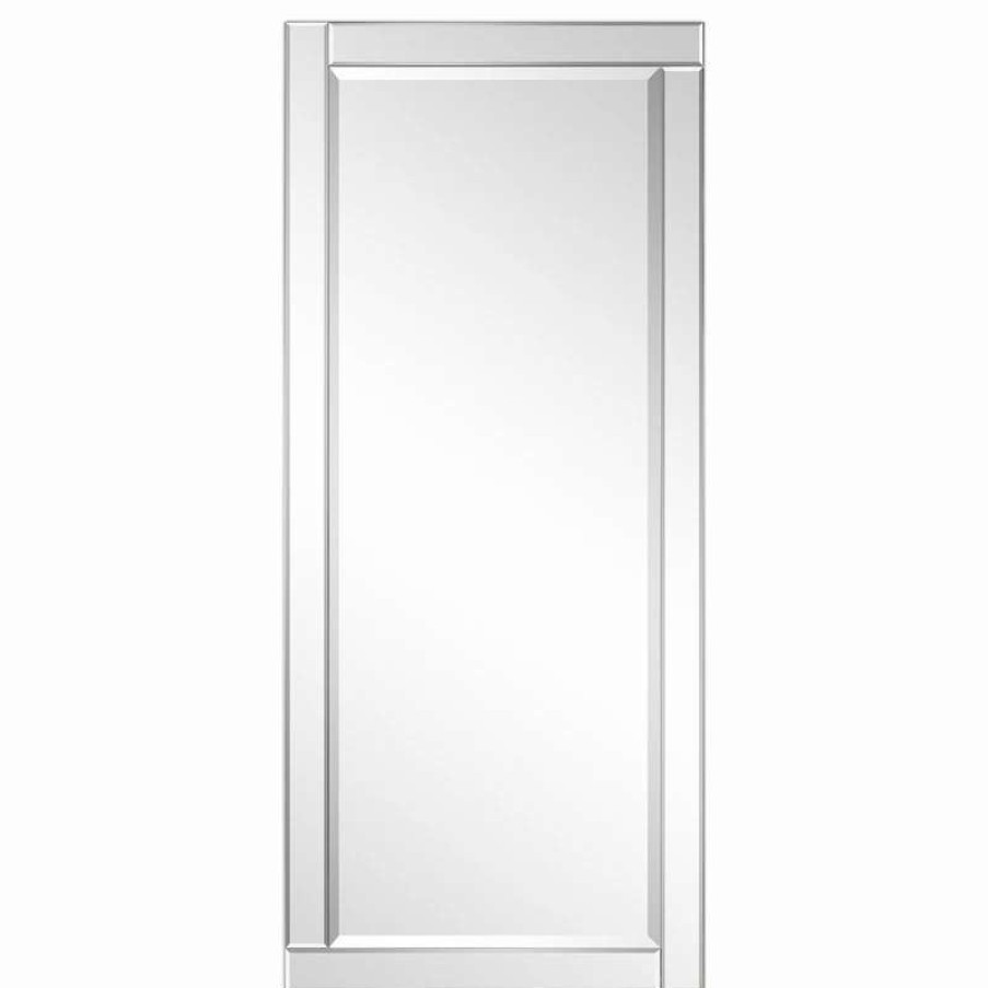 Bathroom Accessories * | New Empire Art Direct Beveled Rectangle Wall Mirror, Solid Wood Frame With 1 -Beveled Center, 24 X54