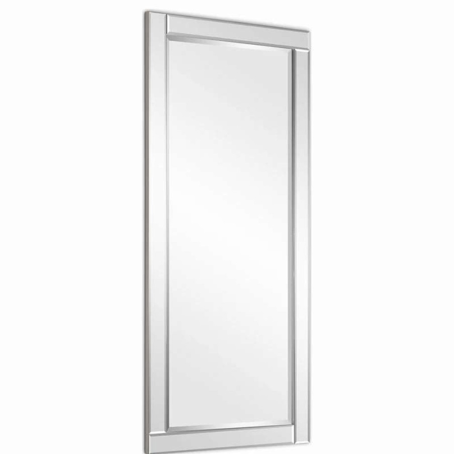 Bathroom Accessories * | New Empire Art Direct Beveled Rectangle Wall Mirror, Solid Wood Frame With 1 -Beveled Center, 24 X54