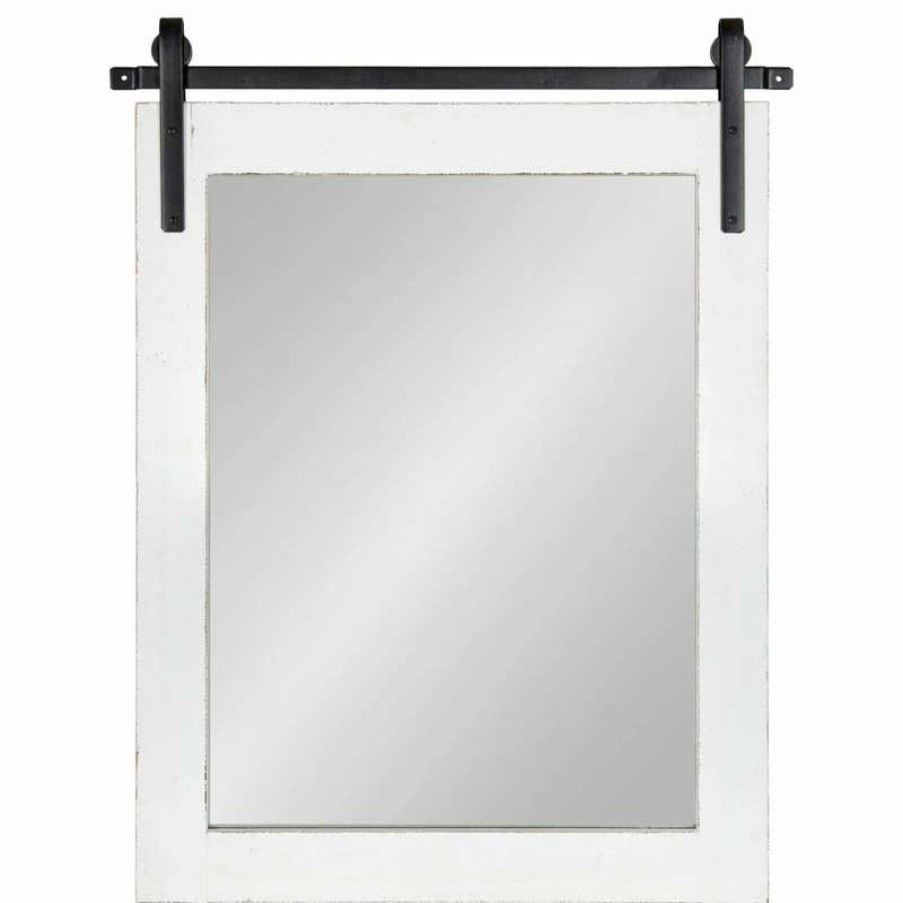 Bathroom Accessories * | Brand New Uniek Cates Rustic Wall Mirror, White 22X.75 30