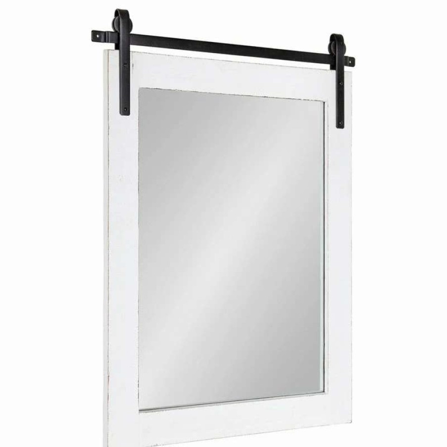 Bathroom Accessories * | Brand New Uniek Cates Rustic Wall Mirror, White 22X.75 30