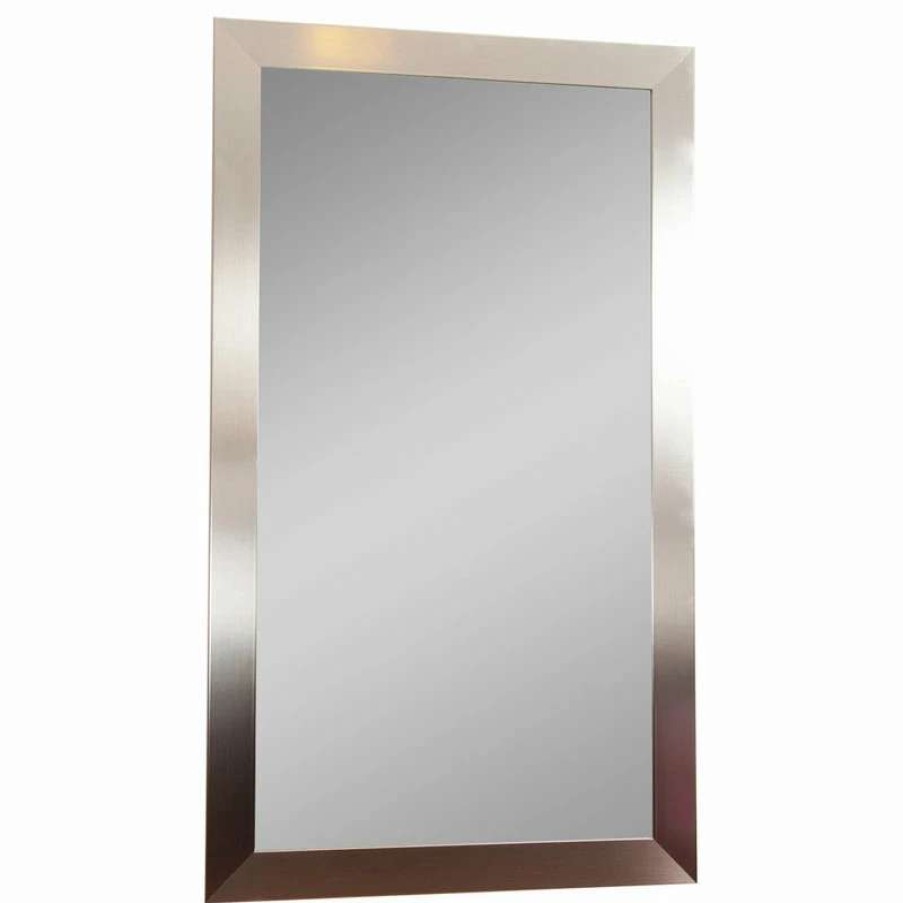 Bathroom Accessories * | Cheap Brandt Works Home Decorative Modern Silver Wall Mirror, 32 X55