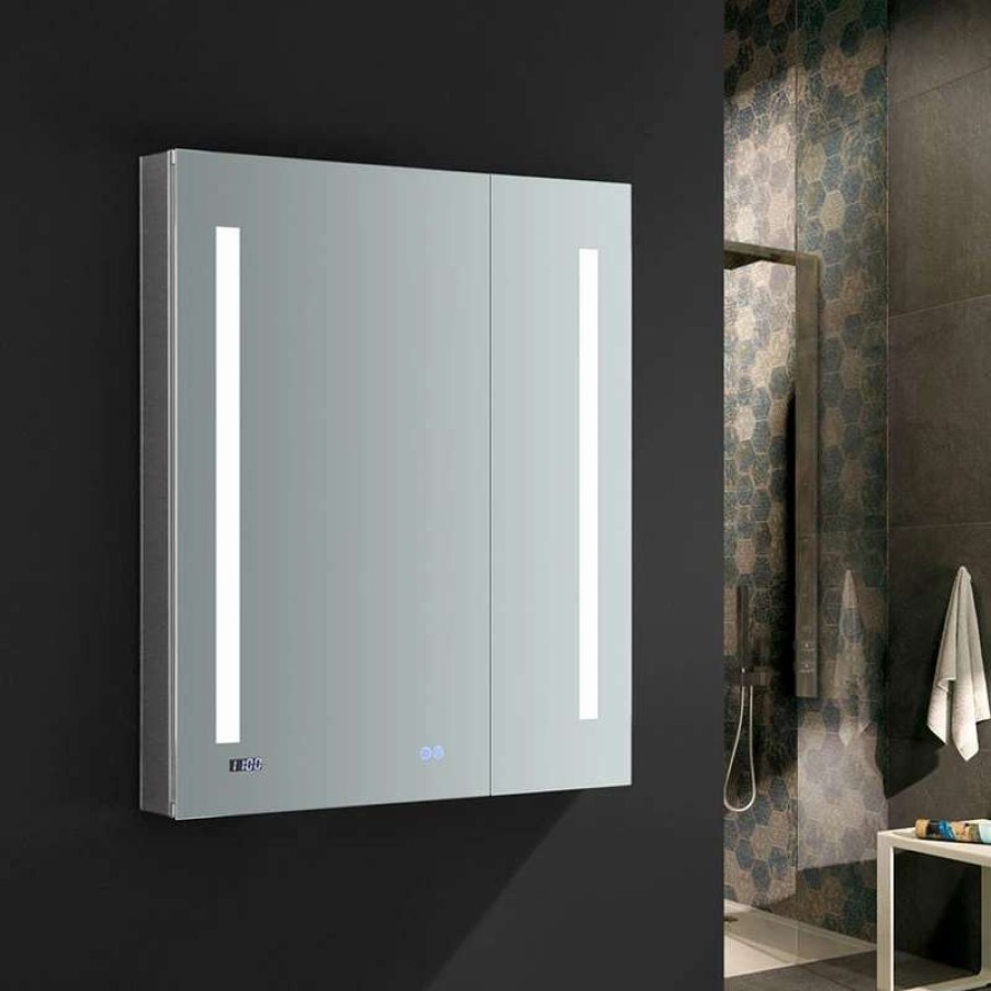 Bathroom Accessories * | Best Reviews Of Fresca Tiempo Bathroom Medicine Cabinet With Led Lighting And Defogger, 30 X36