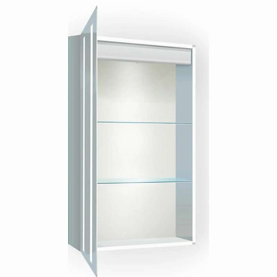 Bathroom Accessories * | Best Sale Krugg Reflections 15 X 30 Led Medicine Cabinet With Defog, Dimmer, 20 X30 , Left