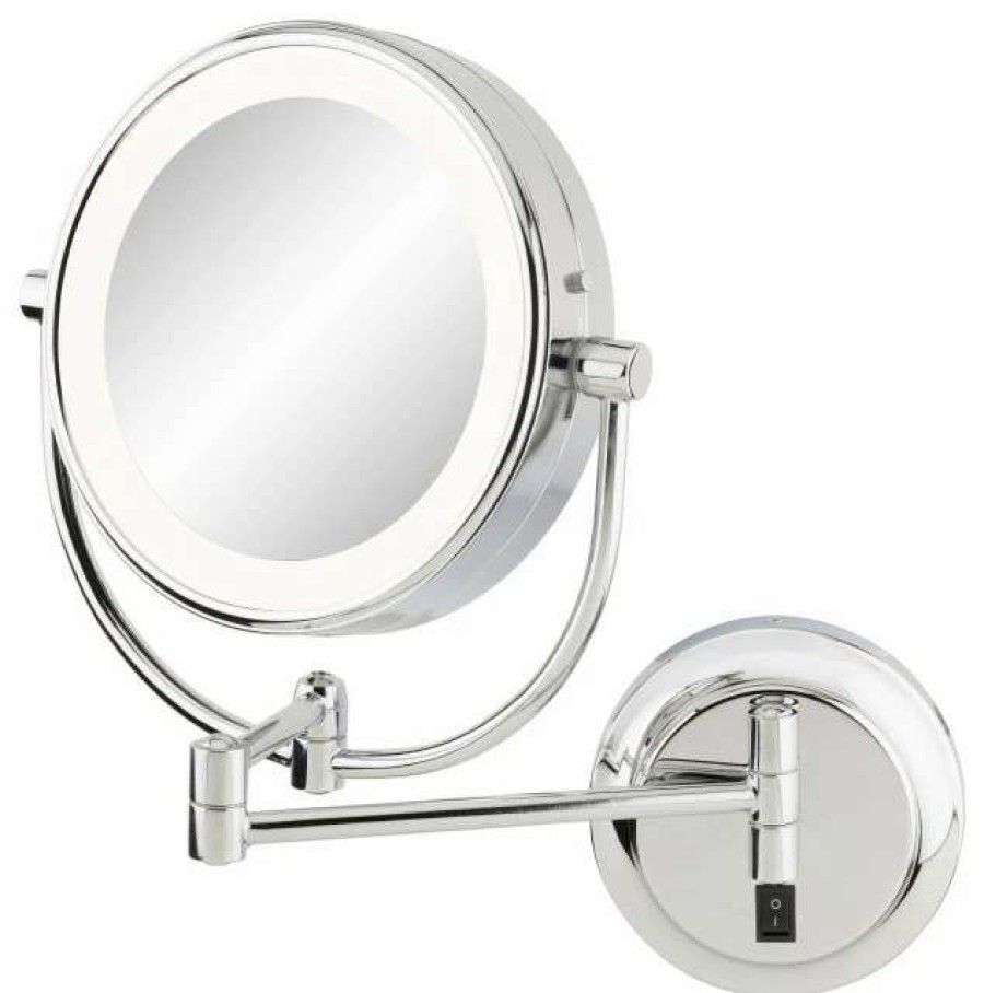 Bathroom Accessories * | Coupon Aptations 945-35-45 Neo Modern Led Lighted Wall Mirror Plug In In Chrome