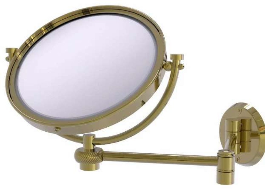 Bathroom Accessories * | Top 10 Allied Brass 8 Wall Mounted Extending Make-Up Mirror 4X Magnification With Twist Accent