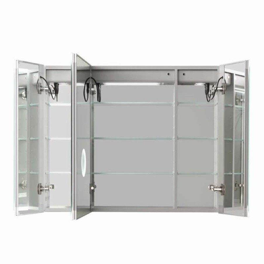 Bathroom Accessories * | Outlet Aquadom Edge Royale Led Medicine Cabinet Defogger 40 X32 X5