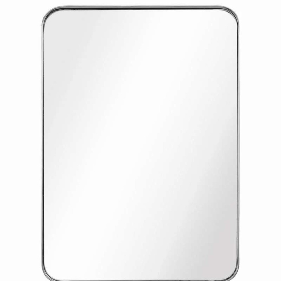 Bathroom Accessories * | Deals Empire Art Direct Ultra Stainless Steel Rectangular Wall Mirror, Silver, 22 X30 , Polished