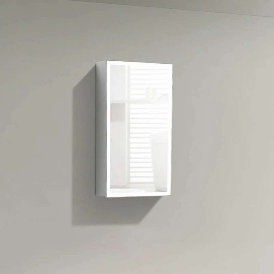 Bathroom Accessories * | Coupon Dowell K&B Supplies Inge Led Medicine Cabinet White, 18Wx32Hx5D