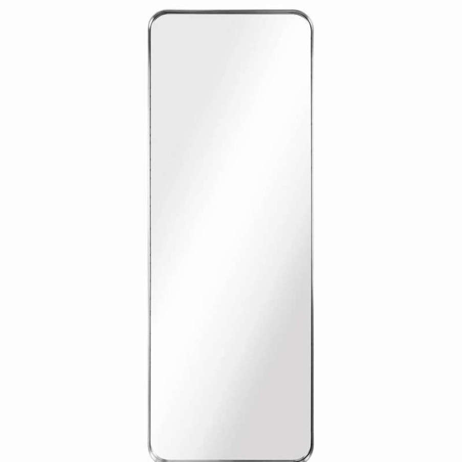 Bathroom Accessories * | Buy Empire Art Direct Ultra Stainless Steel Rectangular Wall Mirror, Silver, 18 X48 , Brushed