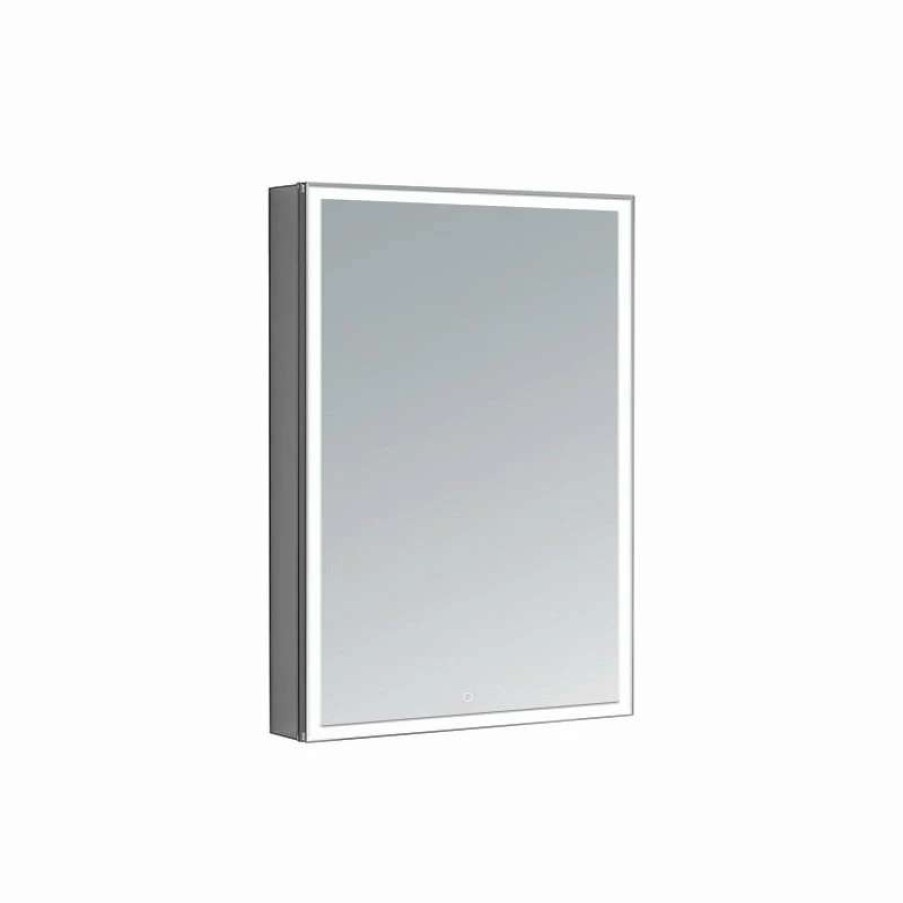 Bathroom Accessories * | Outlet Aquadom Edge Royale Led Medicine Cabinet Defogger Right Hinge 20 X32 X5