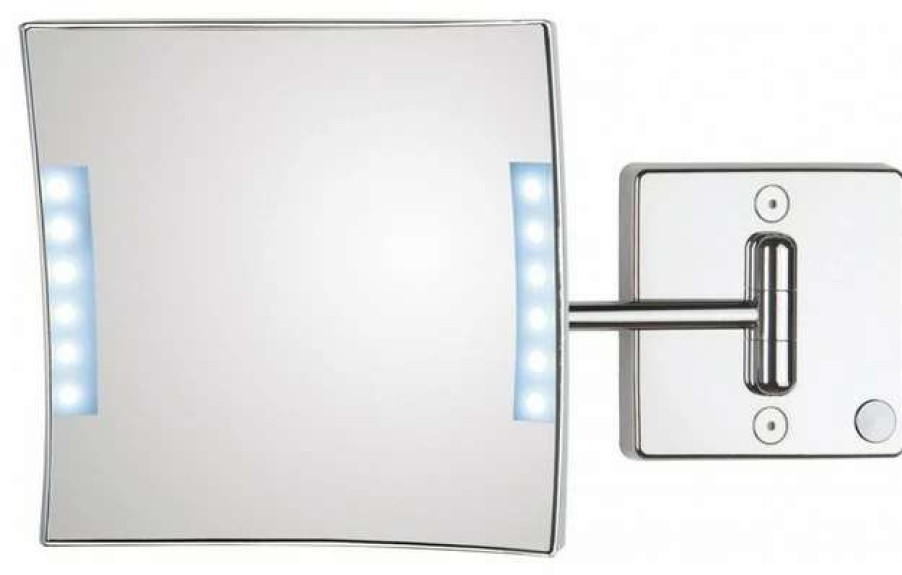 Bathroom Accessories * | Best Deal Ws Bath Collections Quadrololed 61-1 Lighted Magnifying Mirror 3X