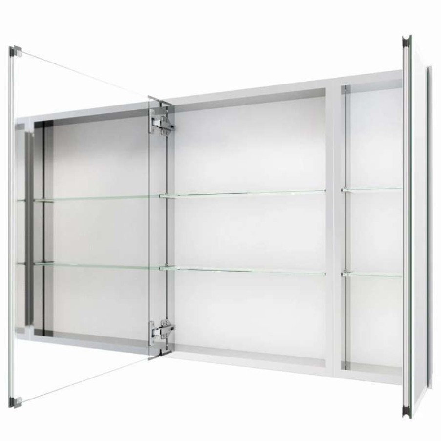 Bathroom Accessories * | Best Deal Glass Warehouse Aluminum Medicine Cabinet, 36 X 26