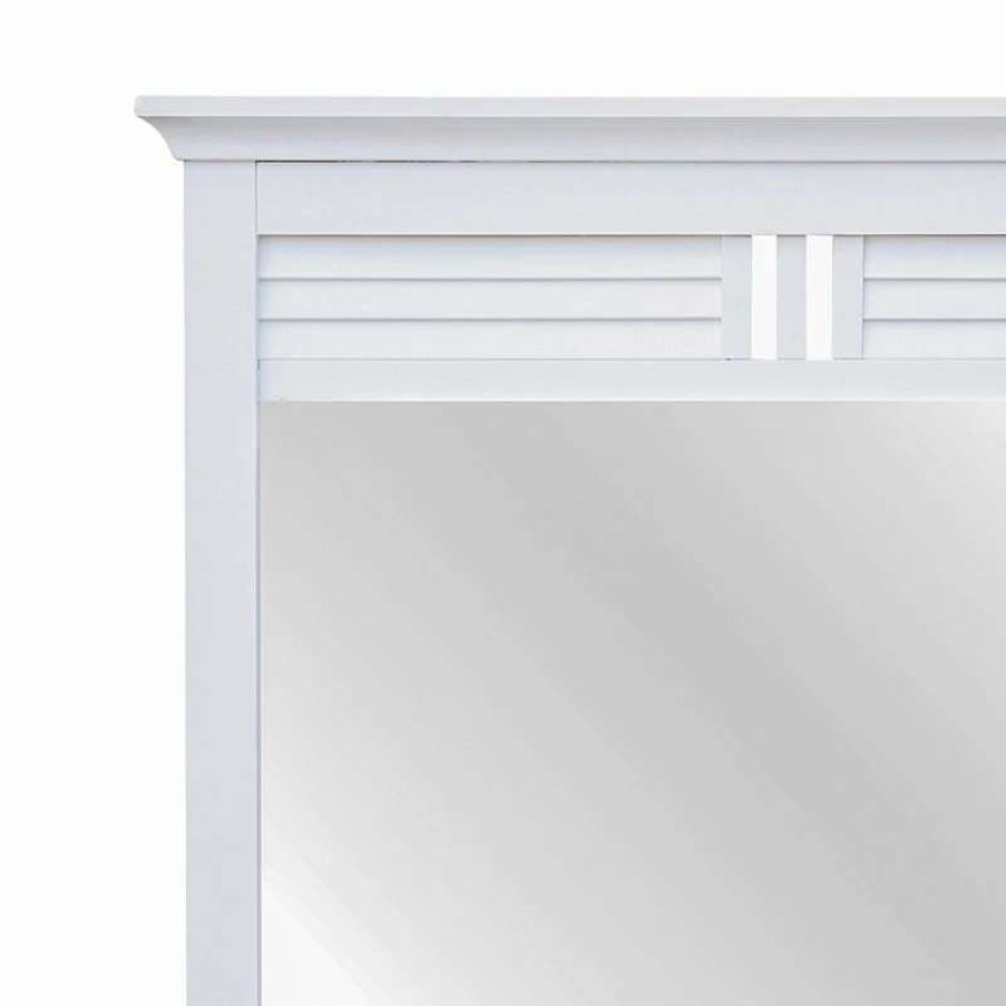 Bathroom Accessories * | Promo Sunset Trading White Shutter Wood Mirror Cf-1134-0150