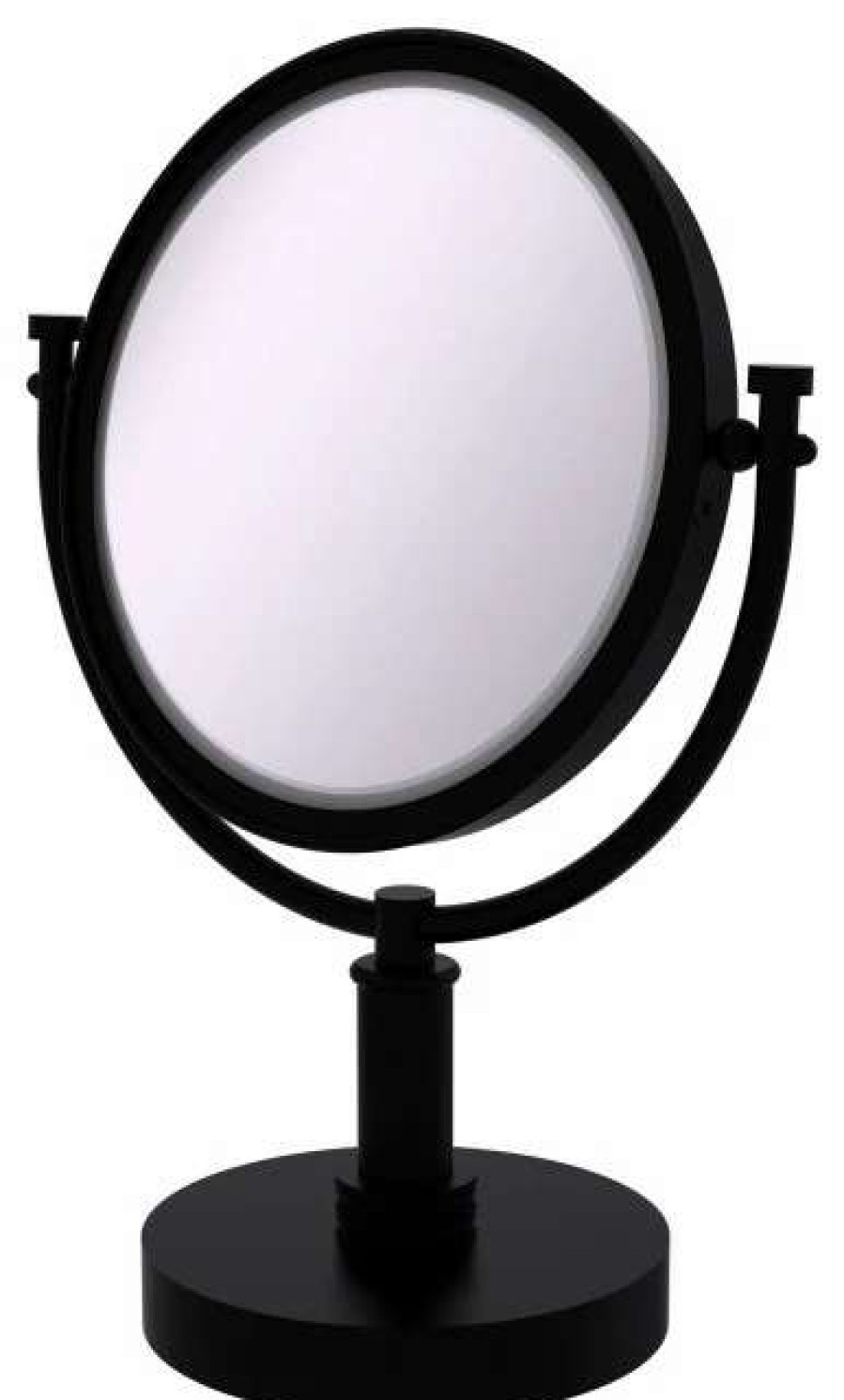 Bathroom Accessories * | Buy Allied Brass 8 Vanity Top Make-Up Mirror 3Xmagnification, Matte Black