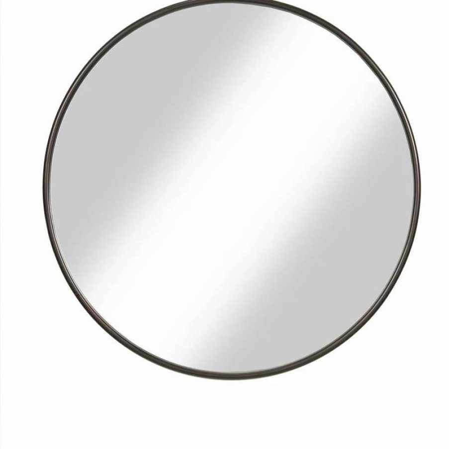 Bathroom Accessories * | Buy Martin Svensson Home Modern Round 36-Inch Mirror, Bronze